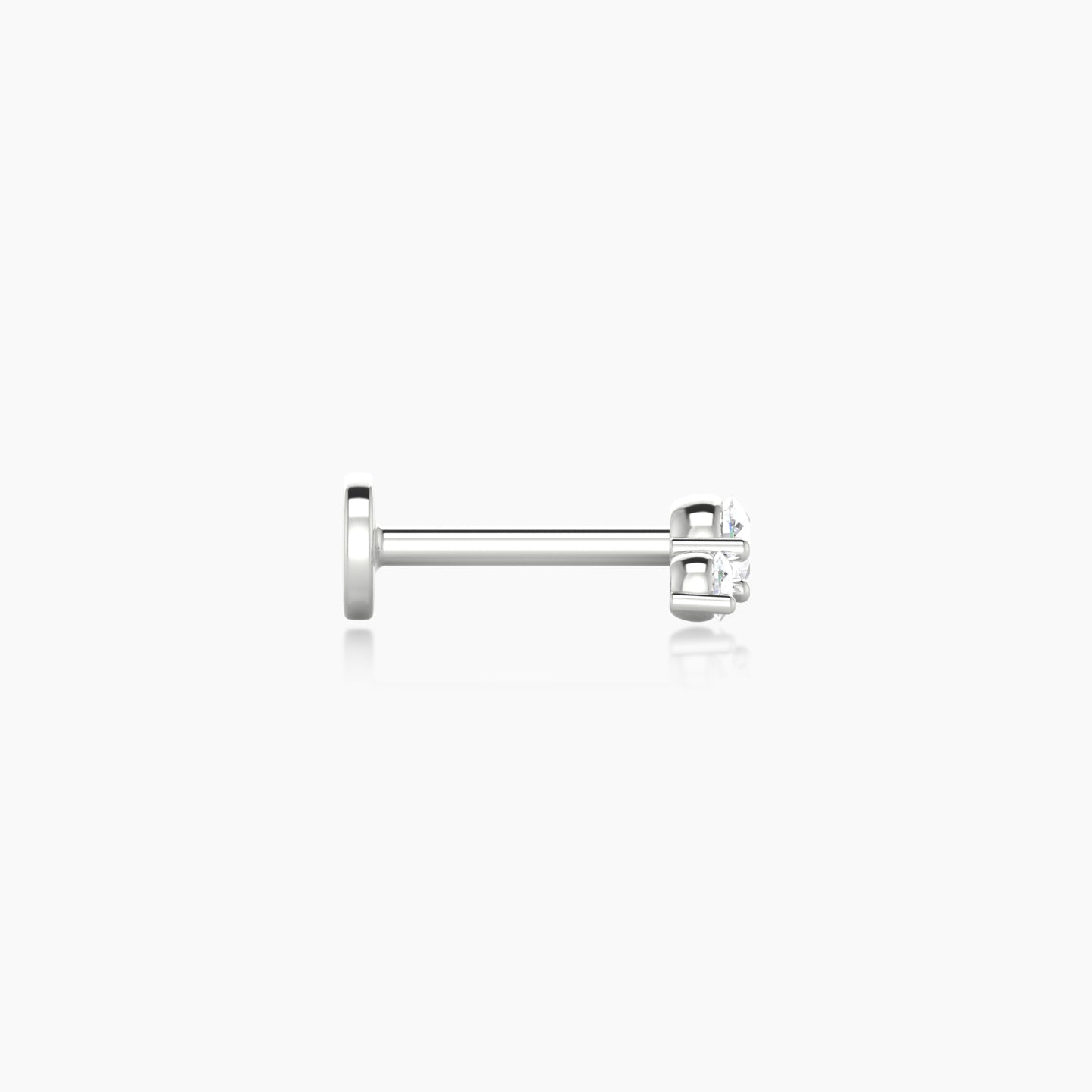 Bastet | 18k White Gold 6.5 mm 5 mm Trilogy Diamond Piercing