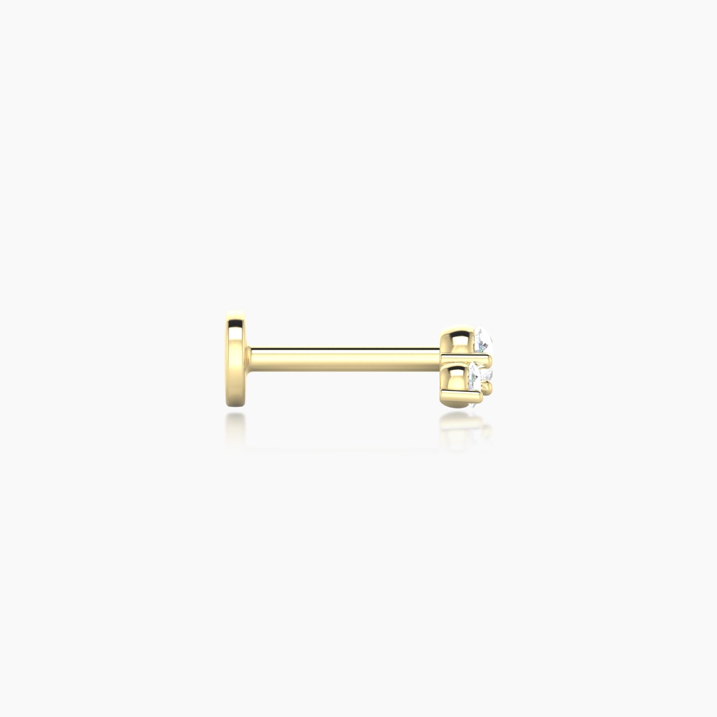 Bastet | 18k Yellow Gold 6.5 mm 5 mm Trilogy Diamond Piercing