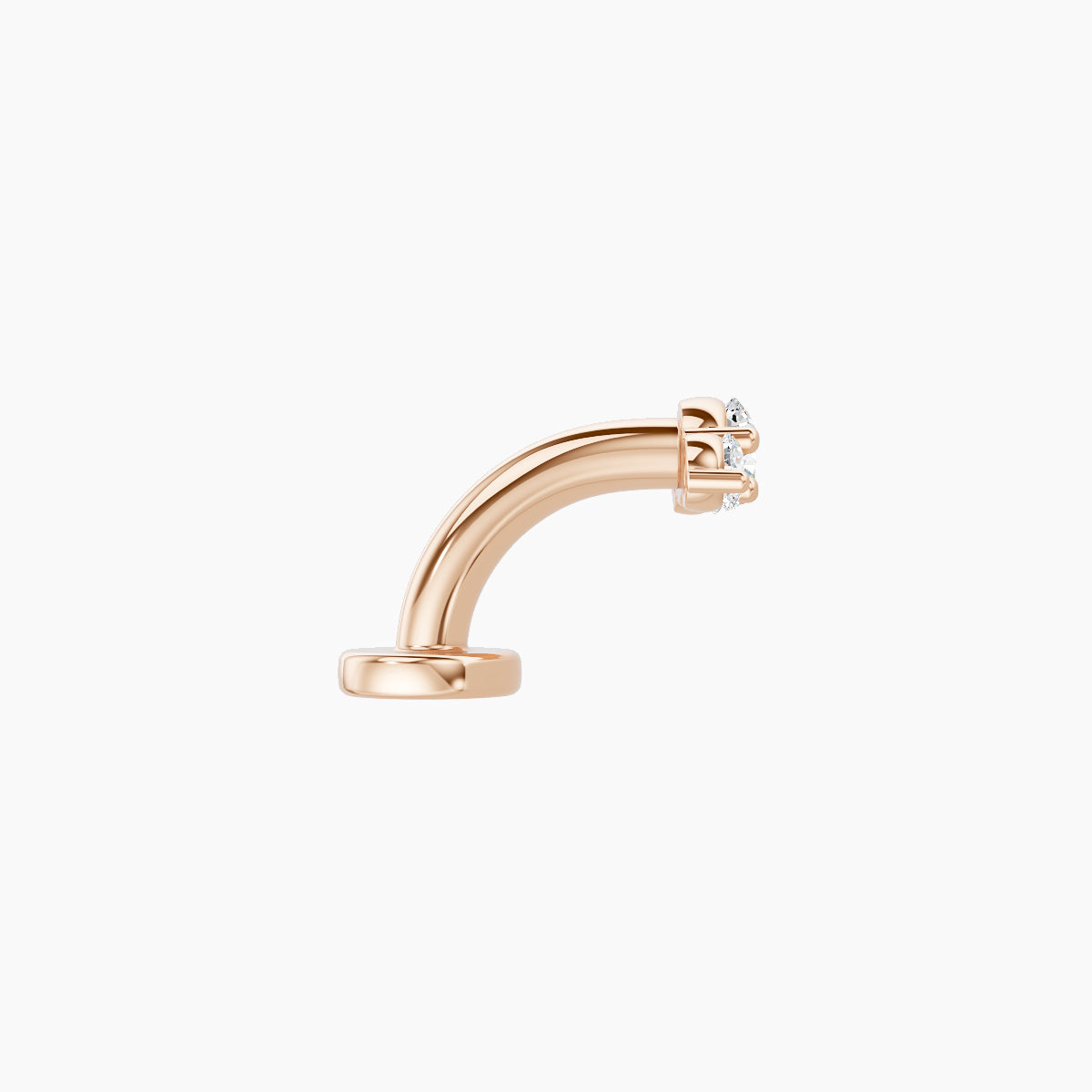 Bastet | 18k Rose Gold 6.5 mm 6 mm Trilogy Diamond Floating Navel Piercing