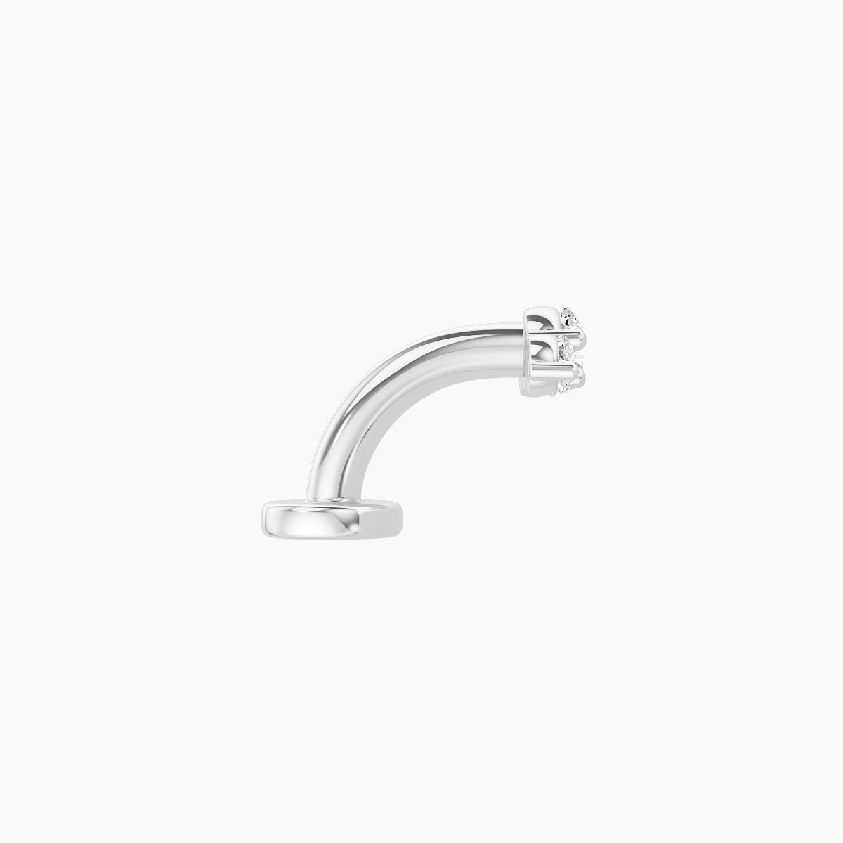 Bastet | 18k White Gold 6.5 mm 6 mm Trilogy Diamond Floating Navel Piercing