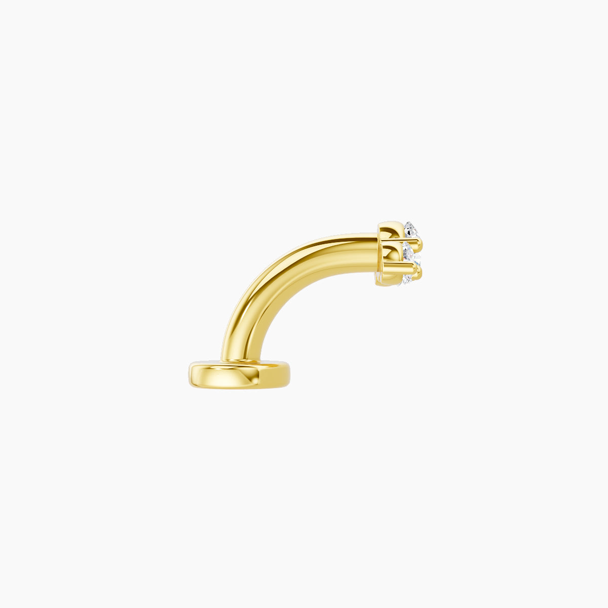 Bastet | 18k Yellow Gold 6.5 mm 6 mm Trilogy Diamond Floating Navel Piercing