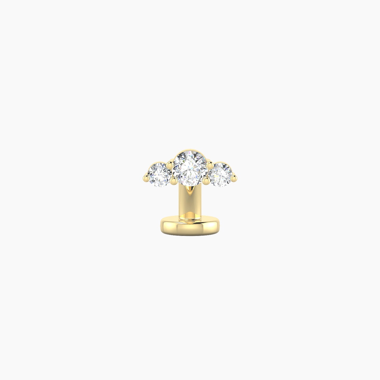 Bastet | 18k Yellow Gold 6.5 mm 6 mm Trilogy Diamond Floating Navel Piercing
