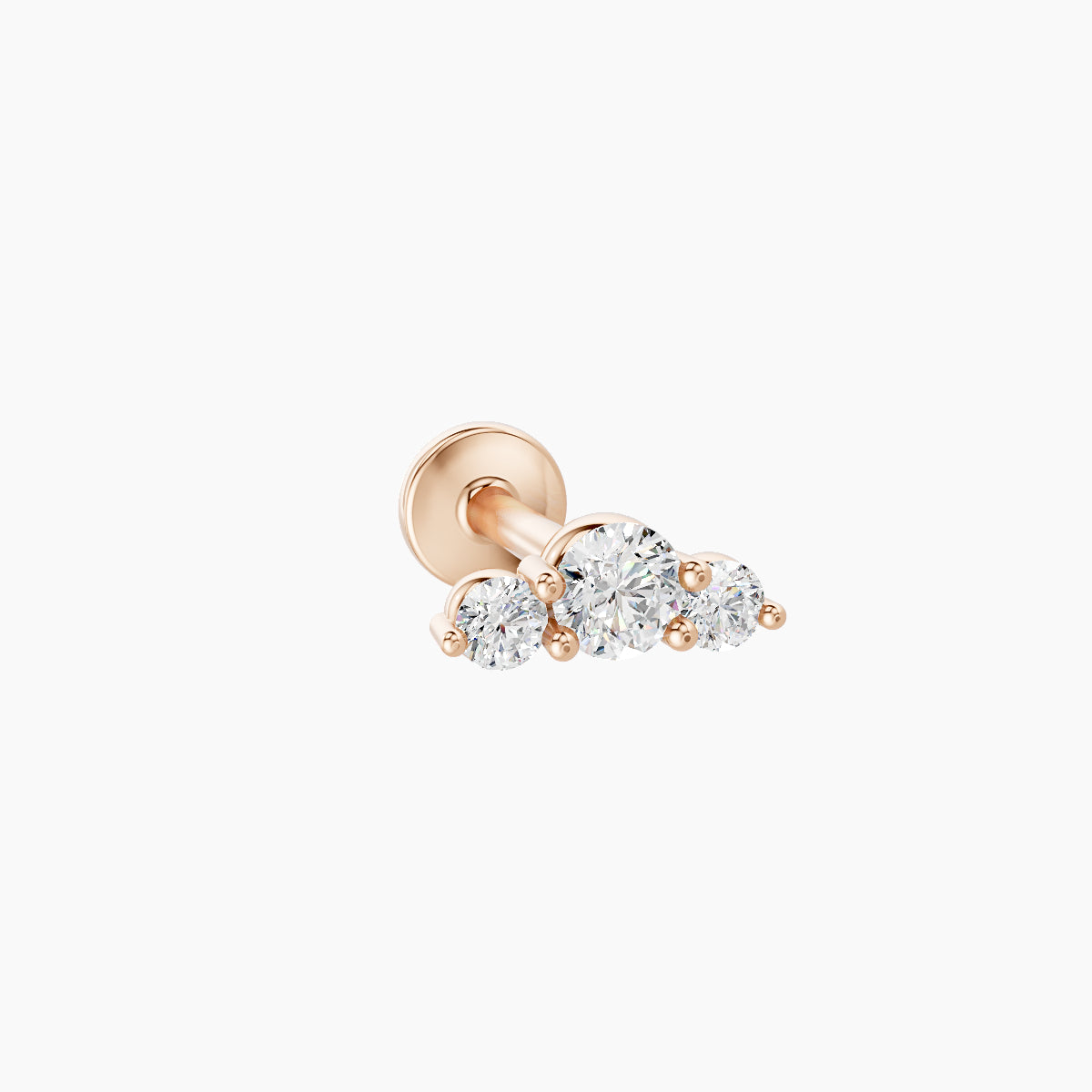 Bastet | 18k Rose Gold 6.5 mm 6.5 mm Trilogy Diamond Piercing