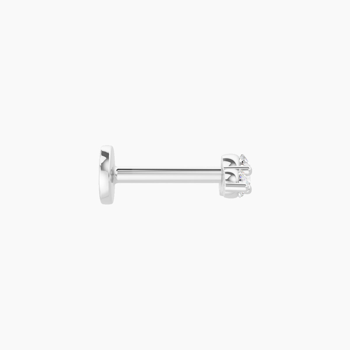 Bastet | 18k White Gold 6.5 mm 6.5 mm Trilogy Diamond Piercing