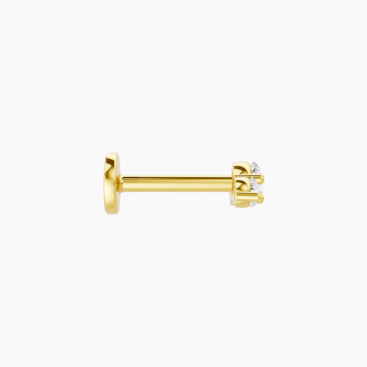 Bastet | 18k Yellow Gold 6.5 mm 6.5 mm Trilogy Diamond Piercing