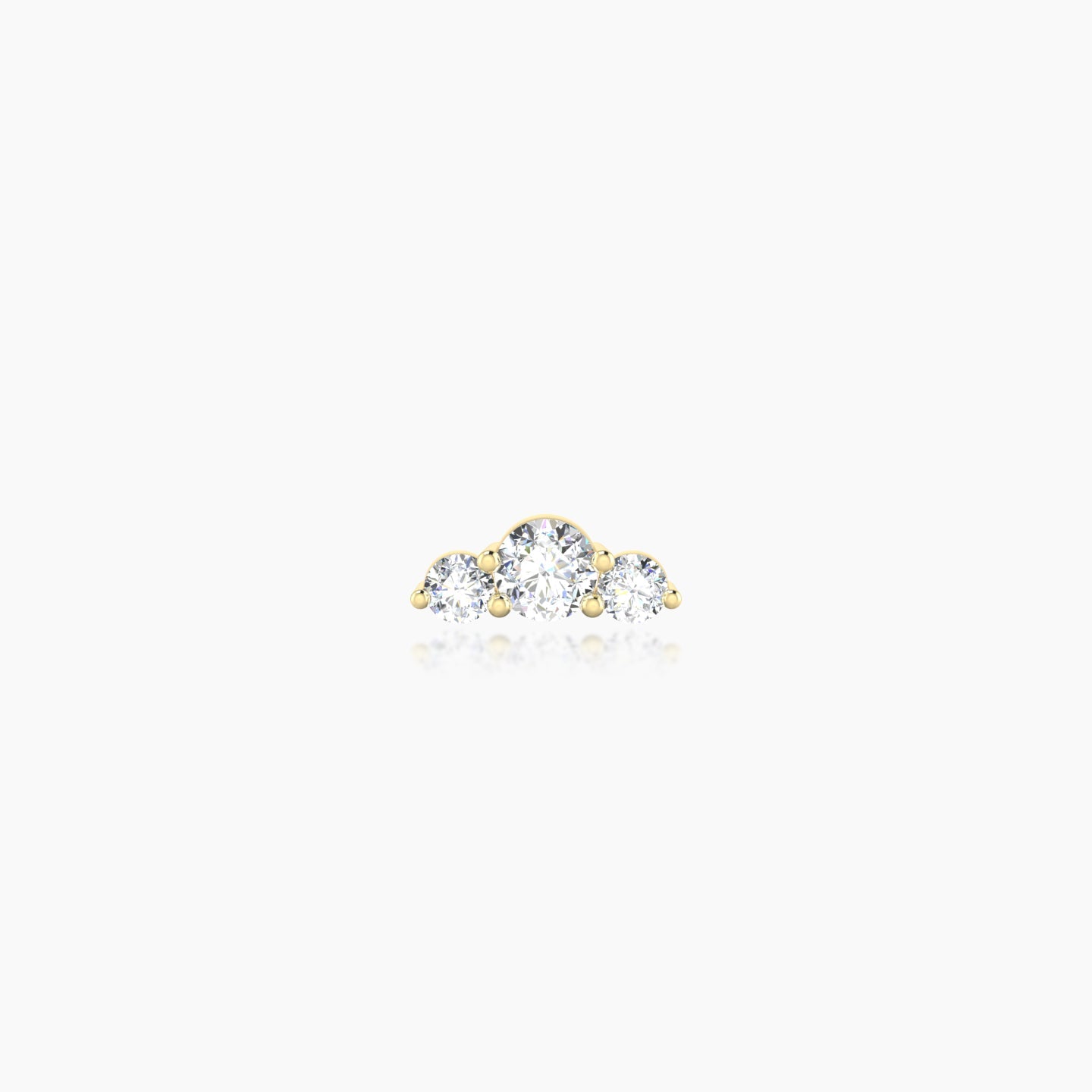 Bastet | 18k Yellow Gold 6.5 mm 6.5 mm Trilogy Diamond Piercing