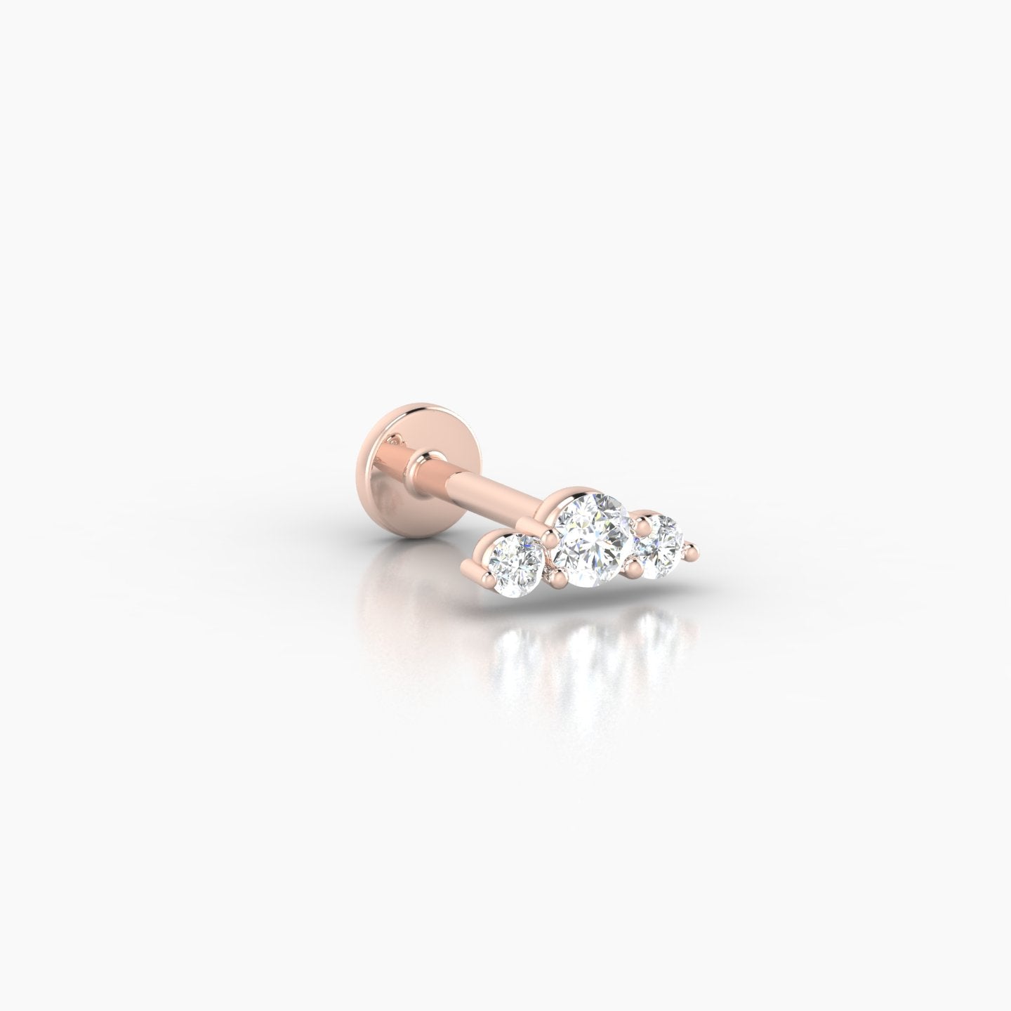Bastet | 18k Rose Gold 6.5 mm 6.5 mm Trilogy Diamond Piercing