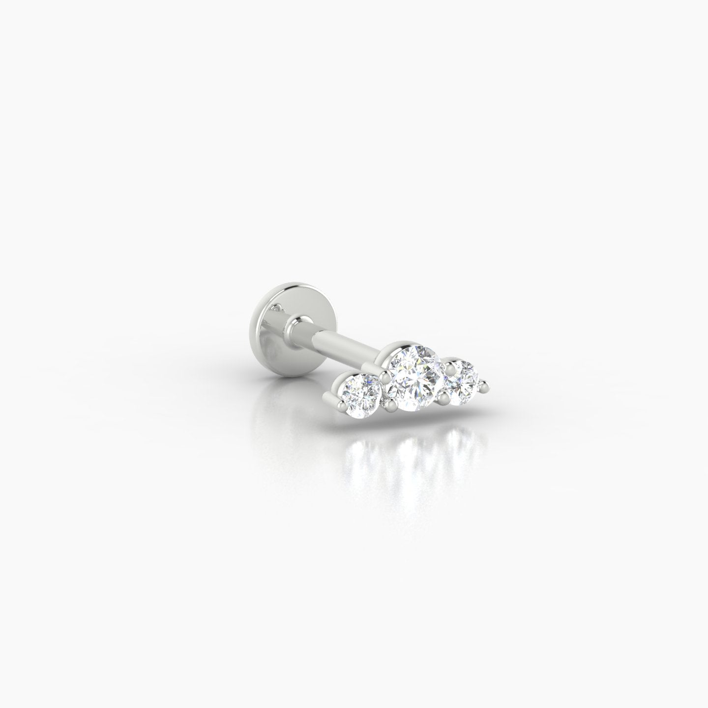 Bastet | 18k White Gold 6.5 mm 6.5 mm Trilogy Diamond Piercing