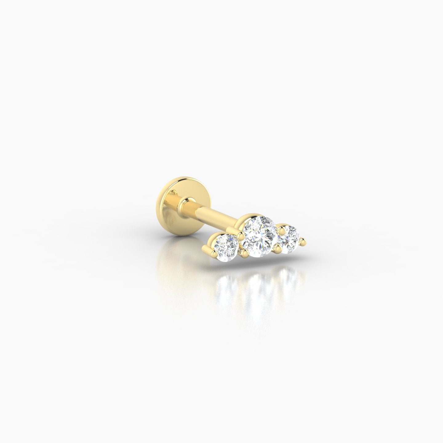 Bastet | 18k Yellow Gold 6.5 mm 6.5 mm Trilogy Diamond Piercing