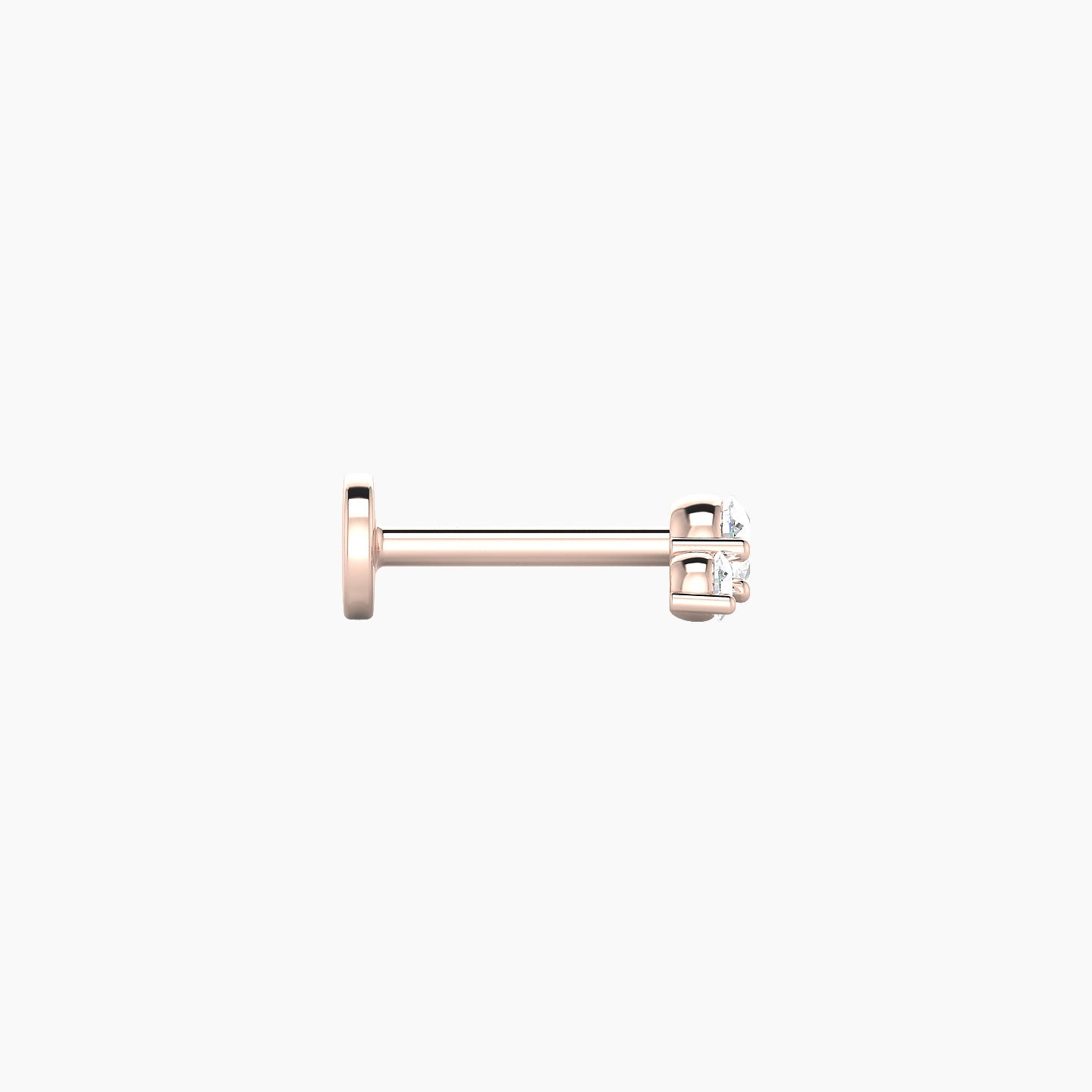 Bastet | 18k Rose Gold 6.5 mm 6.5 mm Trilogy Diamond Piercing