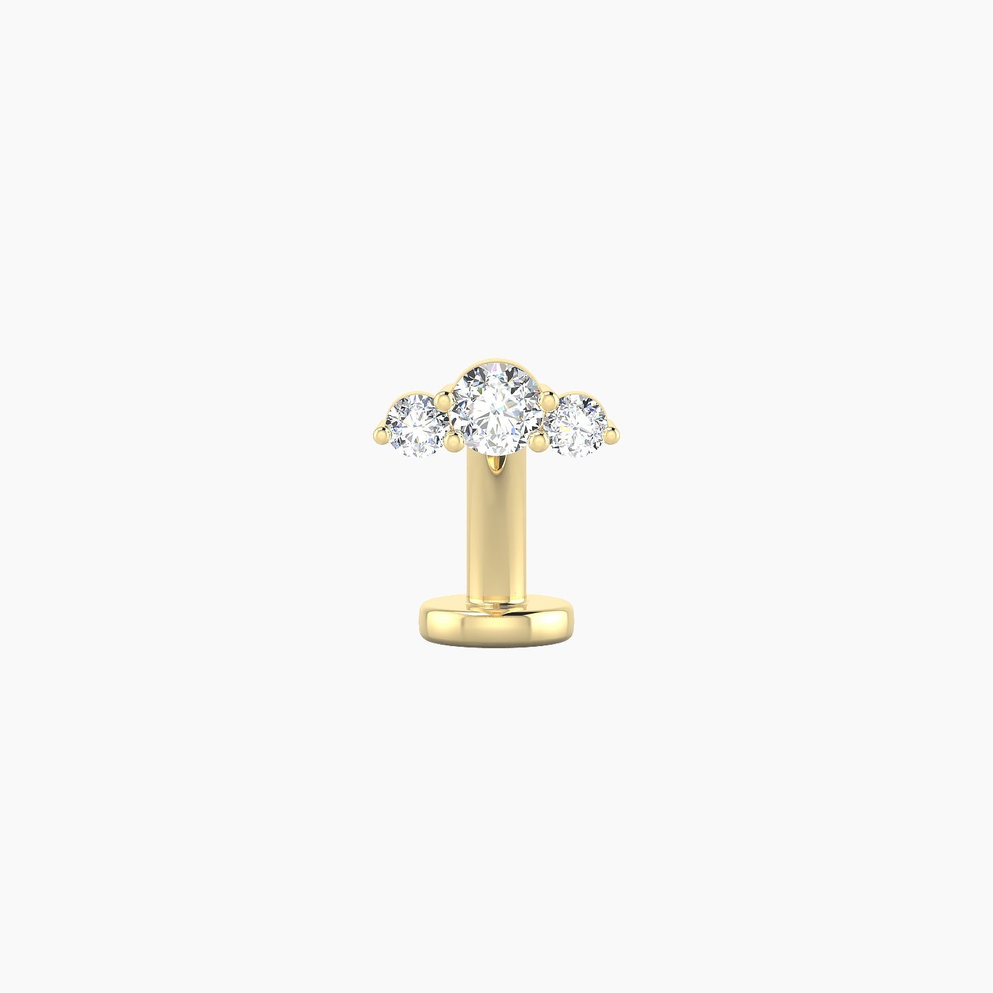 Bastet | 18k Yellow Gold 6.5 mm 8 mm Trilogy Diamond Floating Navel Piercing