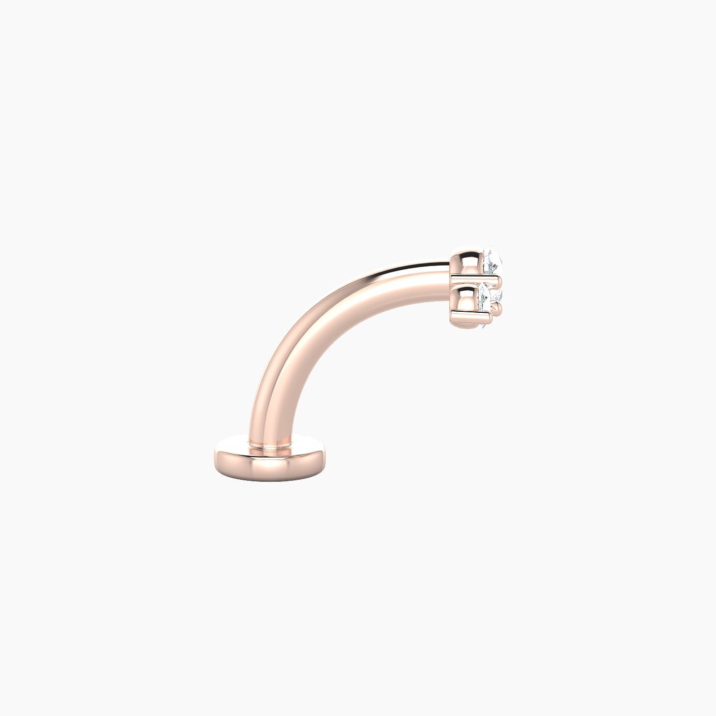 Bastet | 18k Rose Gold 6.5 mm 8 mm Trilogy Diamond Floating Navel Piercing