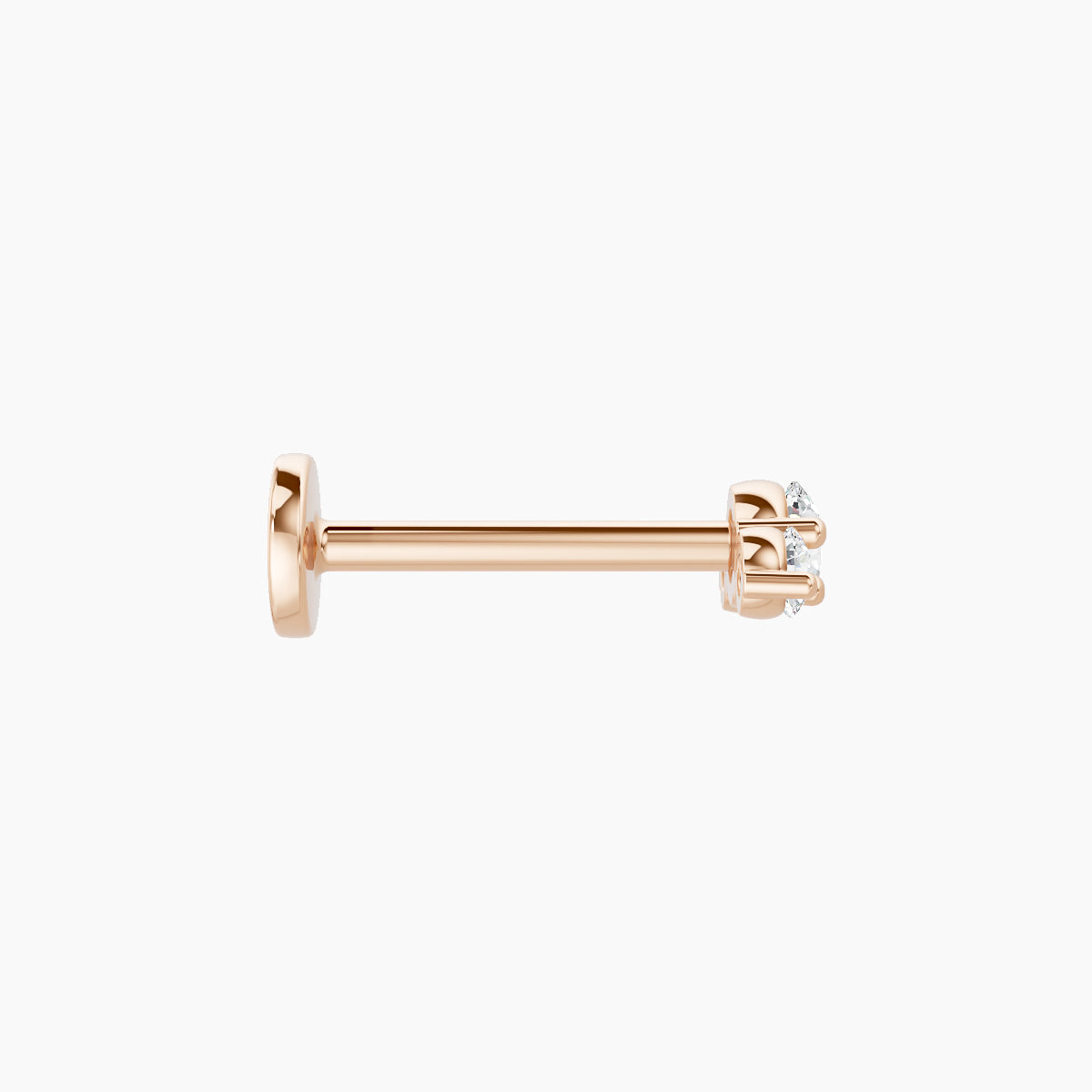 Bastet | 18k Rose Gold 6.5 mm 8 mm Trilogy Diamond Piercing