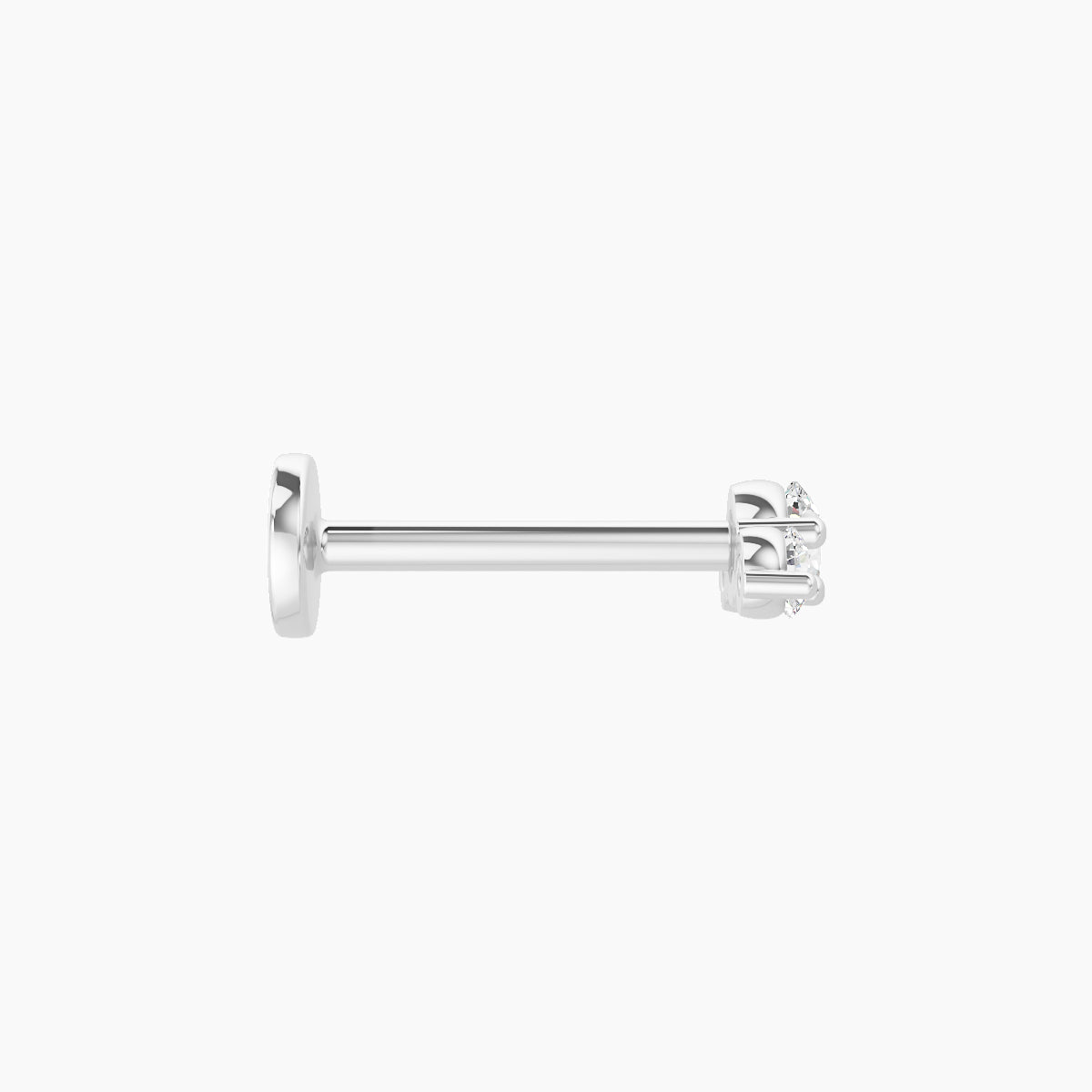 Bastet | 18k White Gold 6.5 mm 8 mm Trilogy Diamond Piercing