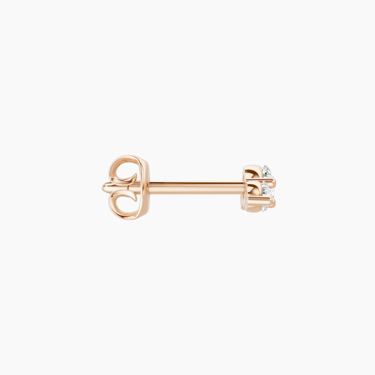 Bastet | 18k Rose Gold 6.5 mm Trilogy Diamond Earring