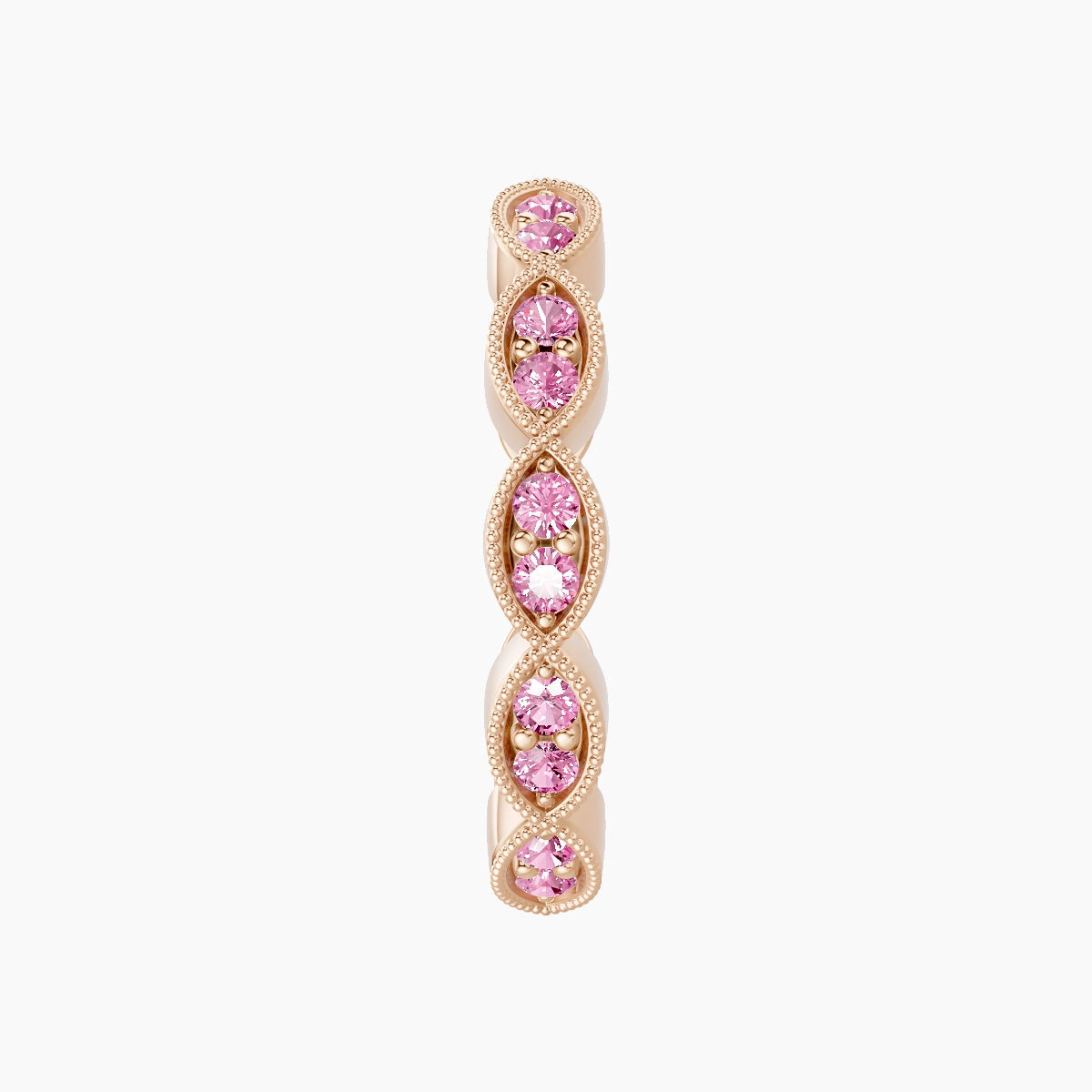 Bellona | 18k Rose Gold 11 mm Pink Sapphire Hoop Piercing