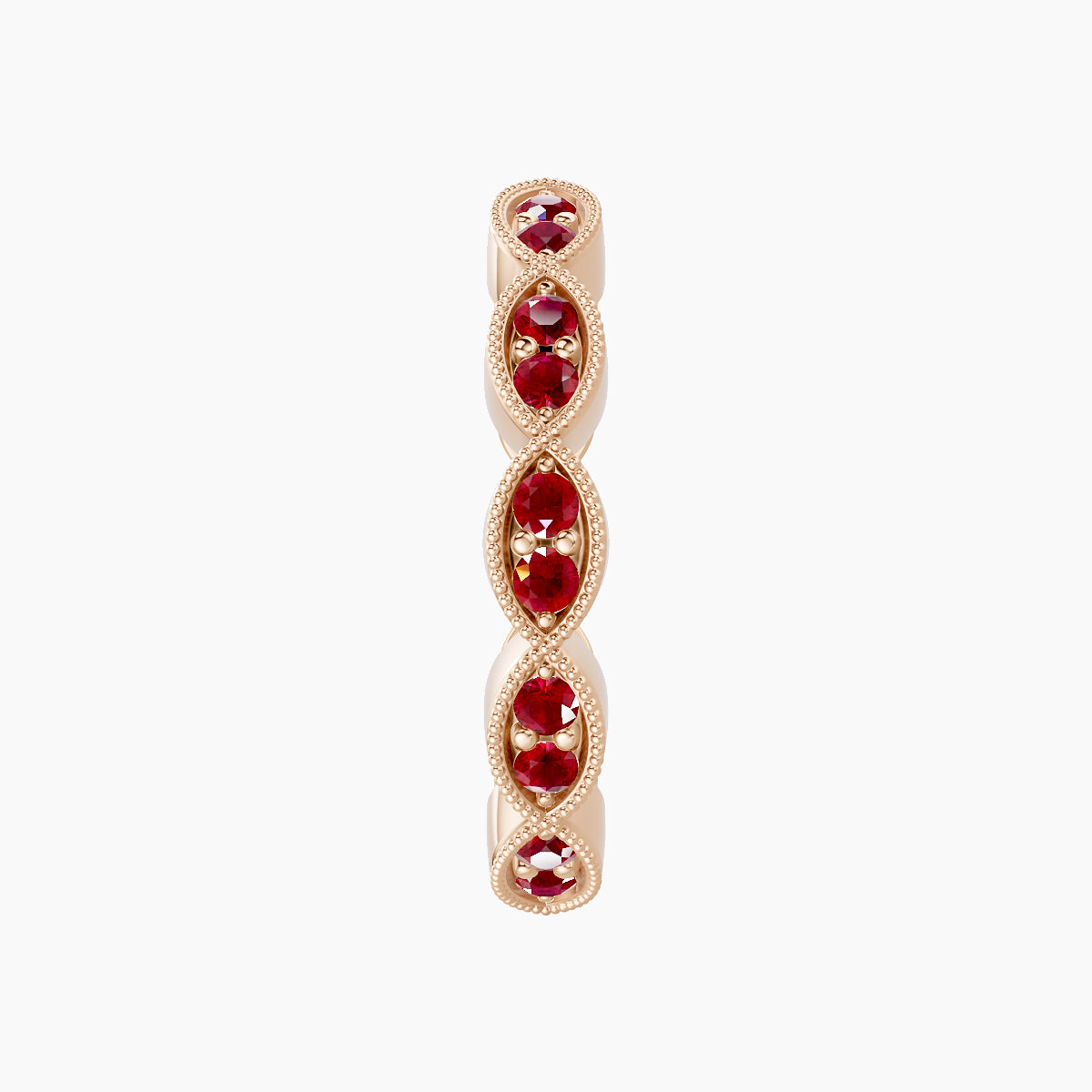 Bellona | 18k Rose Gold 11 mm Ruby Hoop Piercing