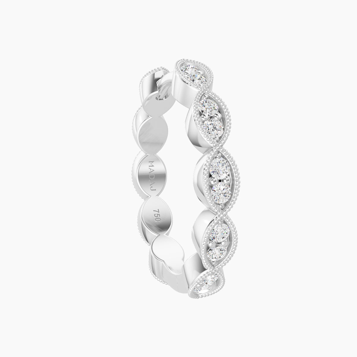 Bellona | 18k White Gold 11 mm Diamond Hoop Piercing