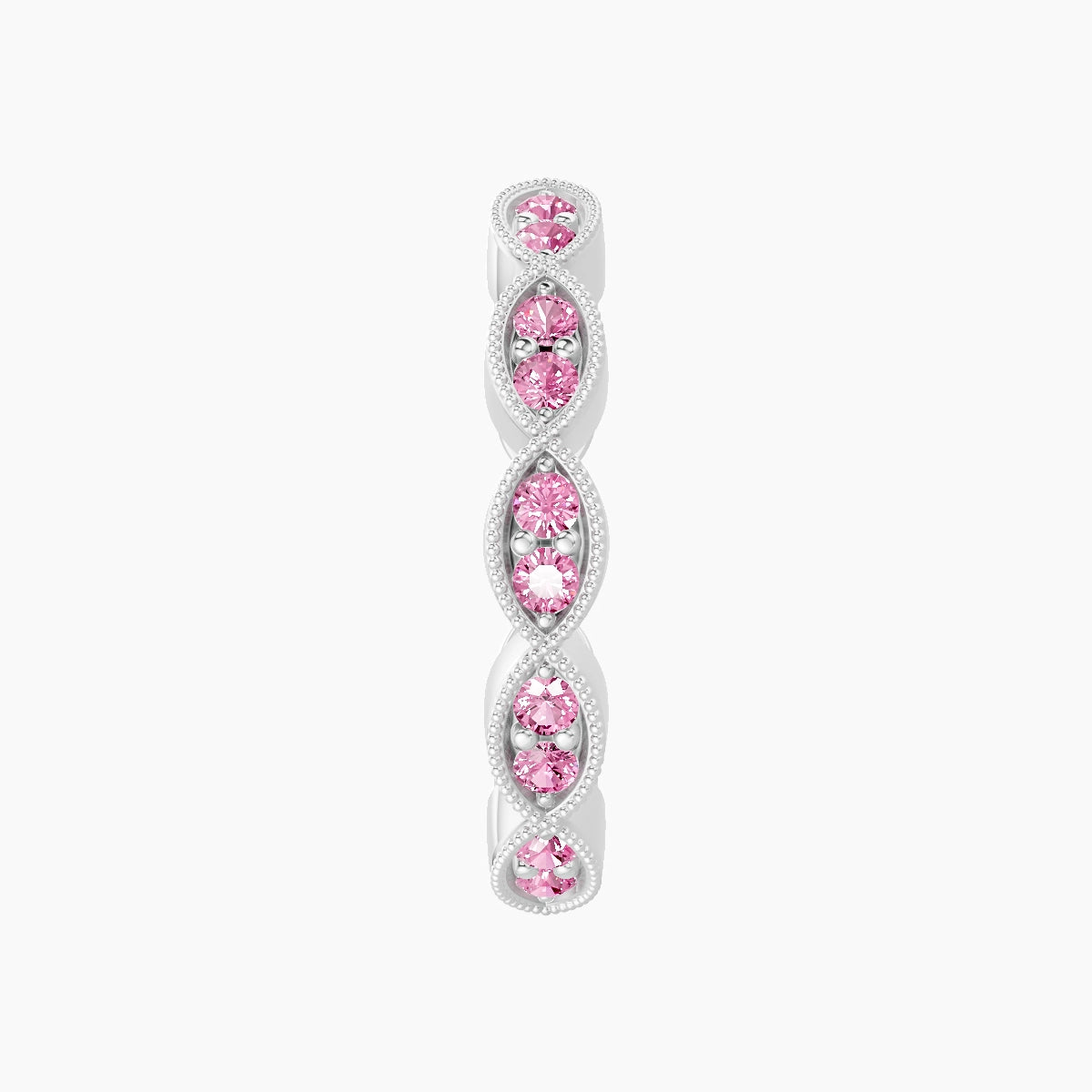 Bellona | 18k White Gold 11 mm Pink Sapphire Hoop Piercing