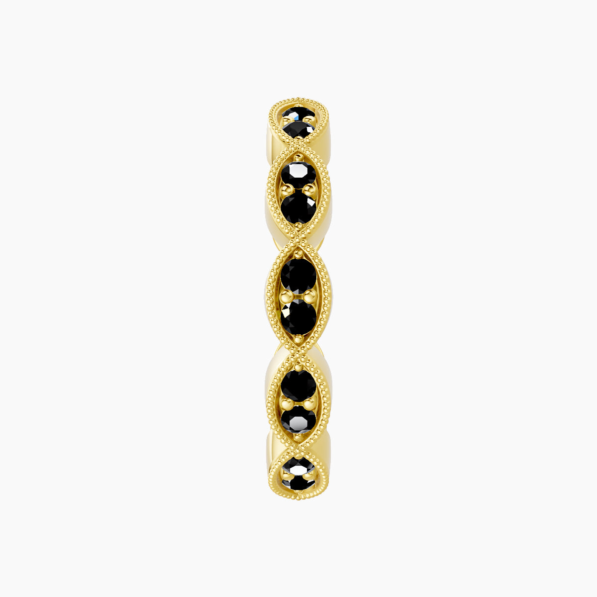 Bellona | 18k Yellow Gold 11 mm Black Diamond Hoop Piercing