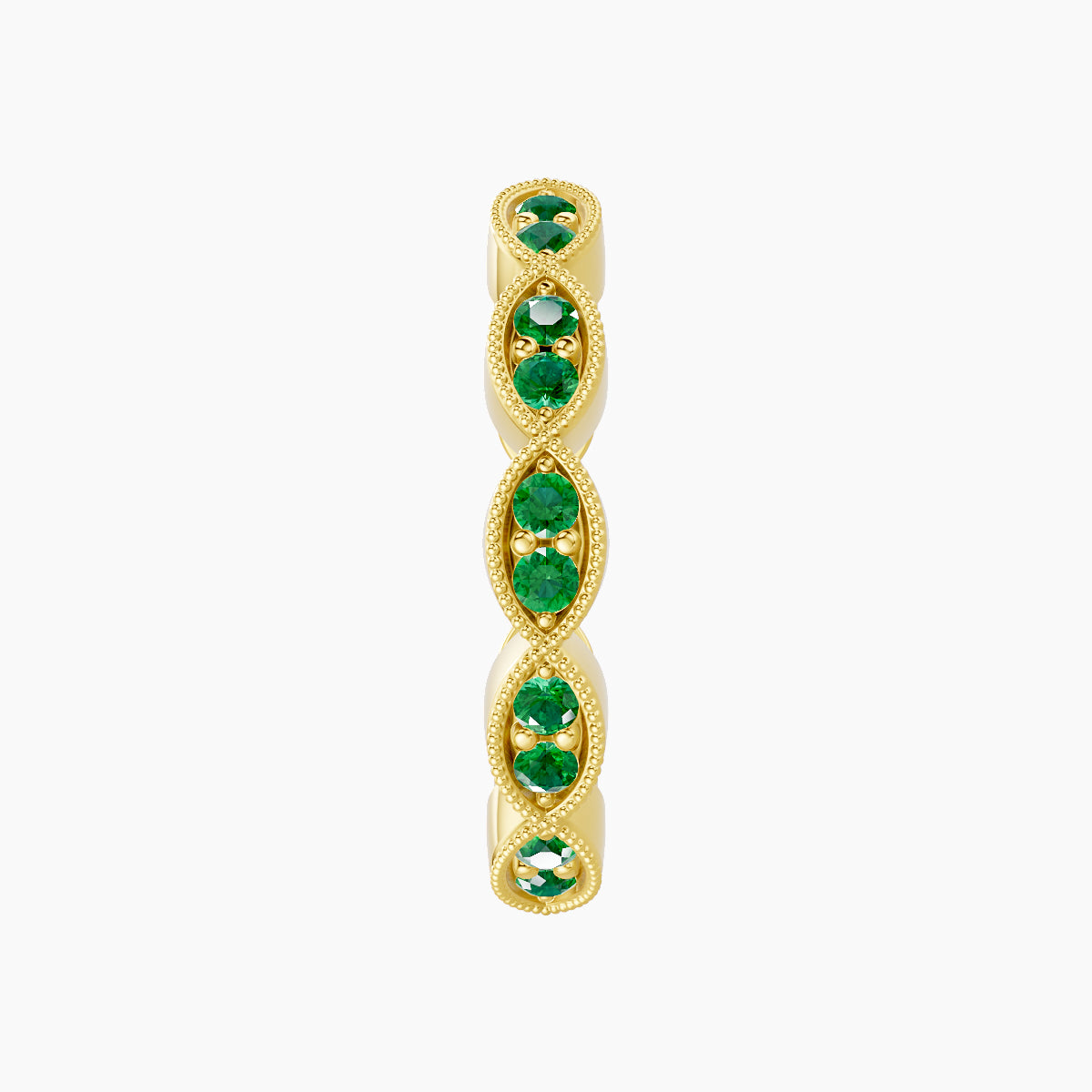 Bellona | 18k Yellow Gold 11 mm Emerald Hoop Piercing