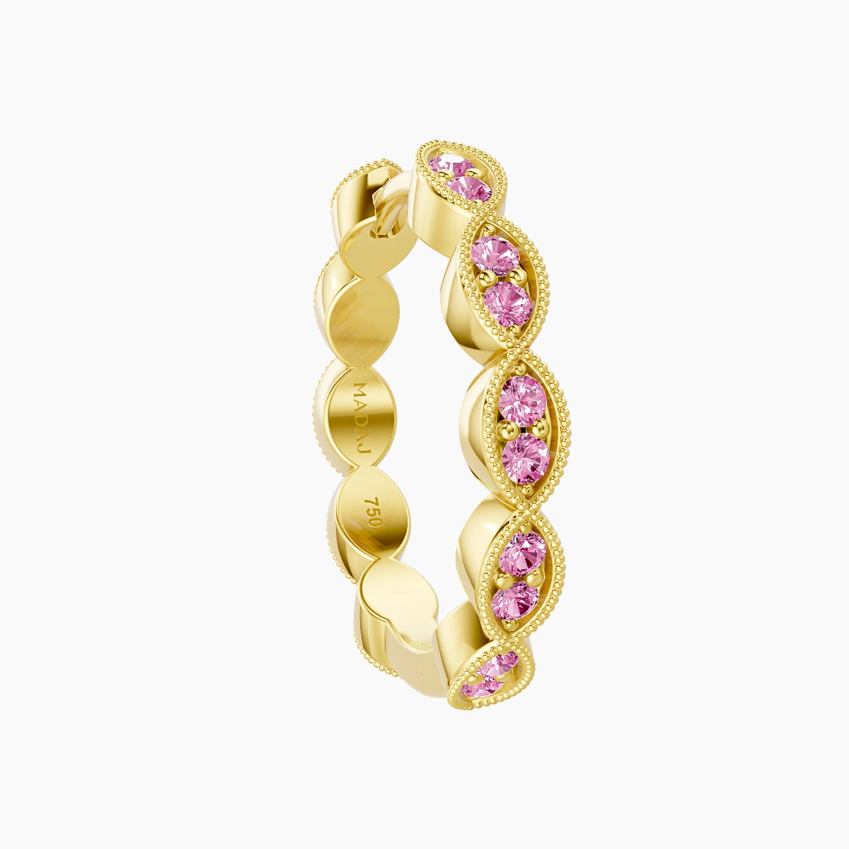 Bellona | 18k Yellow Gold 11 mm Pink Sapphire Hoop Piercing