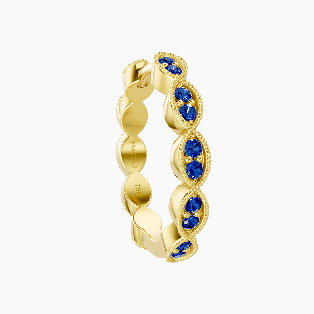 Bellona | 18k Yellow Gold 11 mm Sapphire Hoop Piercing