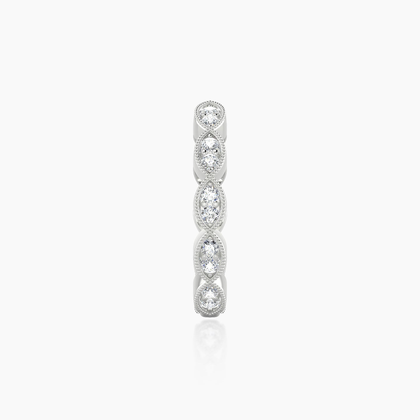 Bellona | 18k White Gold 11 mm Diamond Hoop Piercing