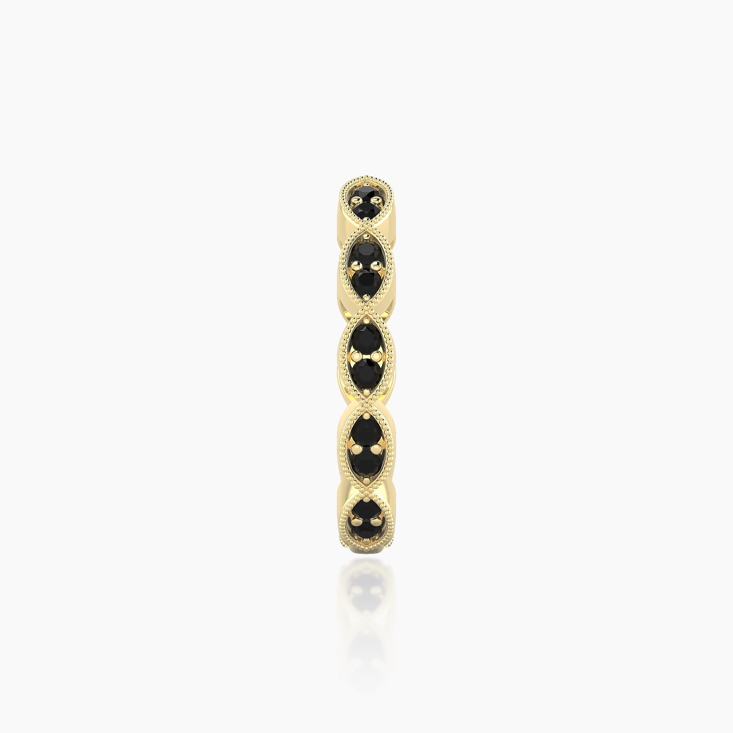 Bellona | 18k Yellow Gold 11 mm Black Diamond Hoop Piercing
