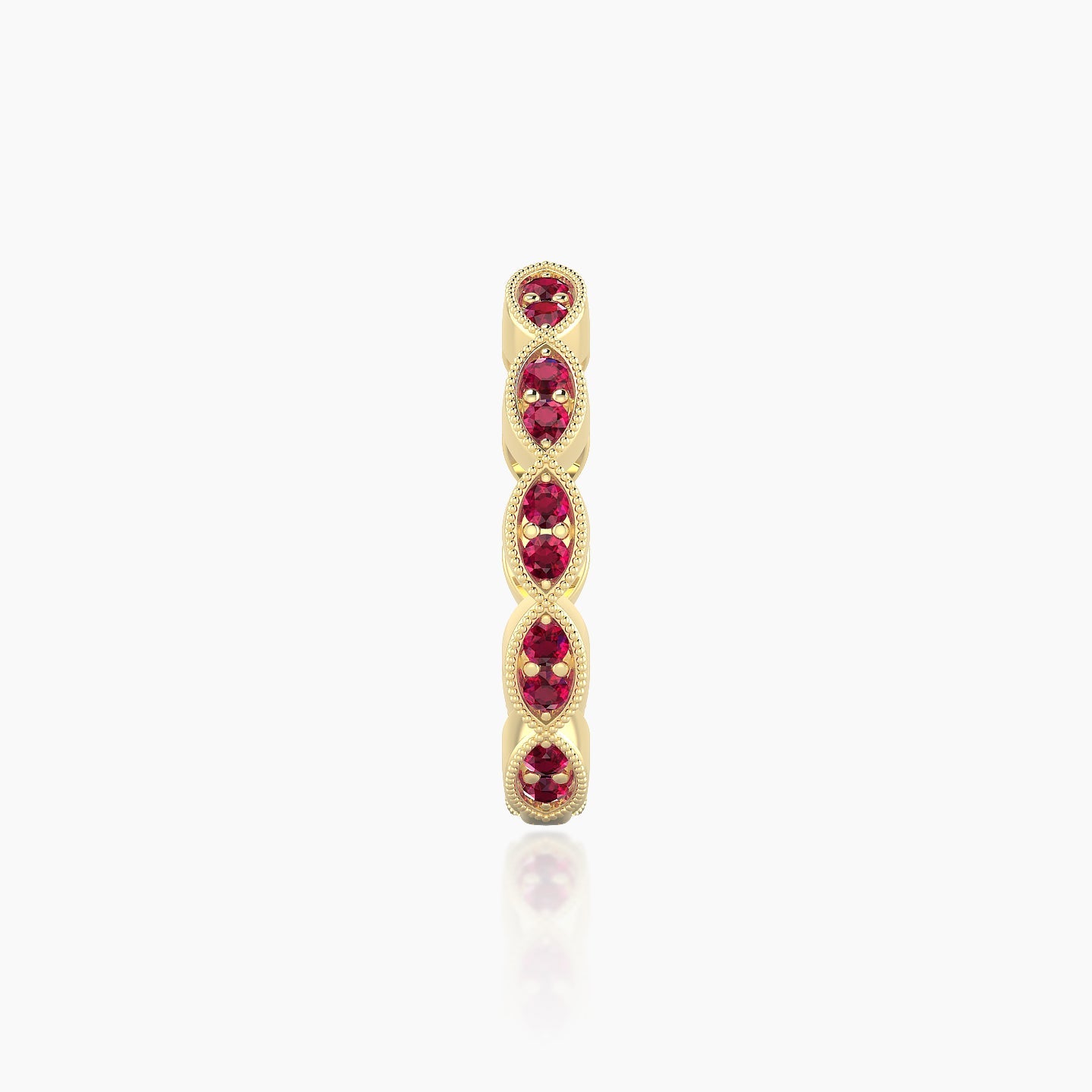Bellona | 18k Yellow Gold 11 mm Ruby Hoop Piercing