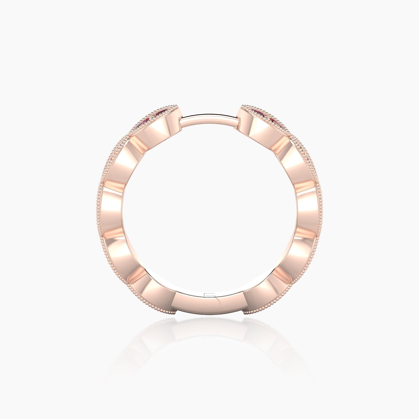 Bellona | 18k Rose Gold 11 mm Ruby Hoop Piercing