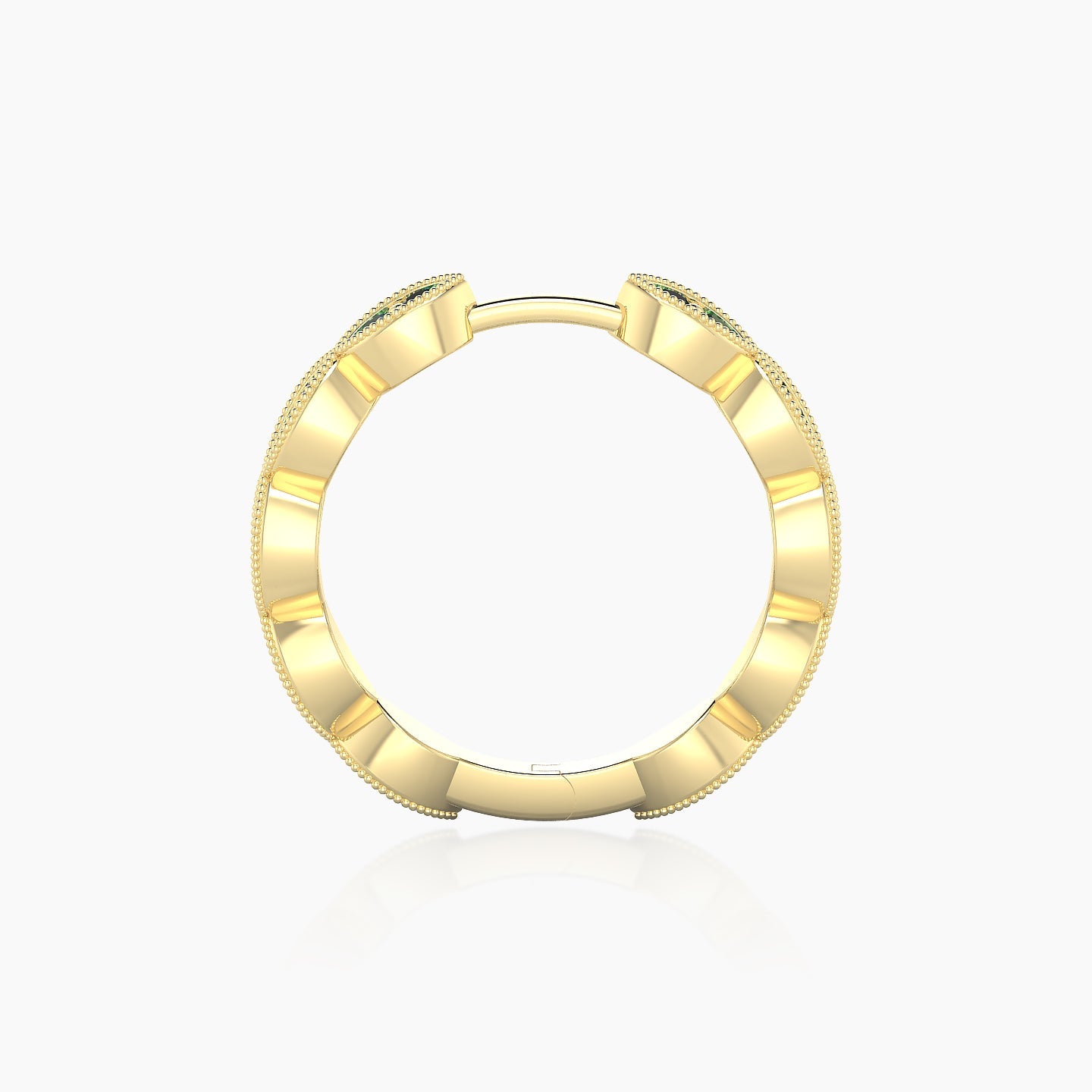Bellona | 18k Yellow Gold 11 mm Emerald Hoop Piercing