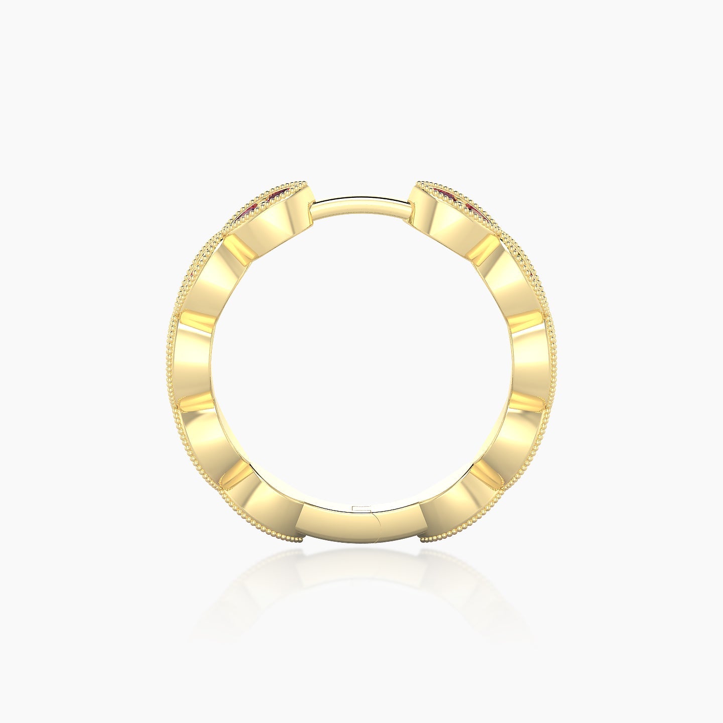 Bellona | 18k Yellow Gold 11 mm Ruby Hoop Piercing