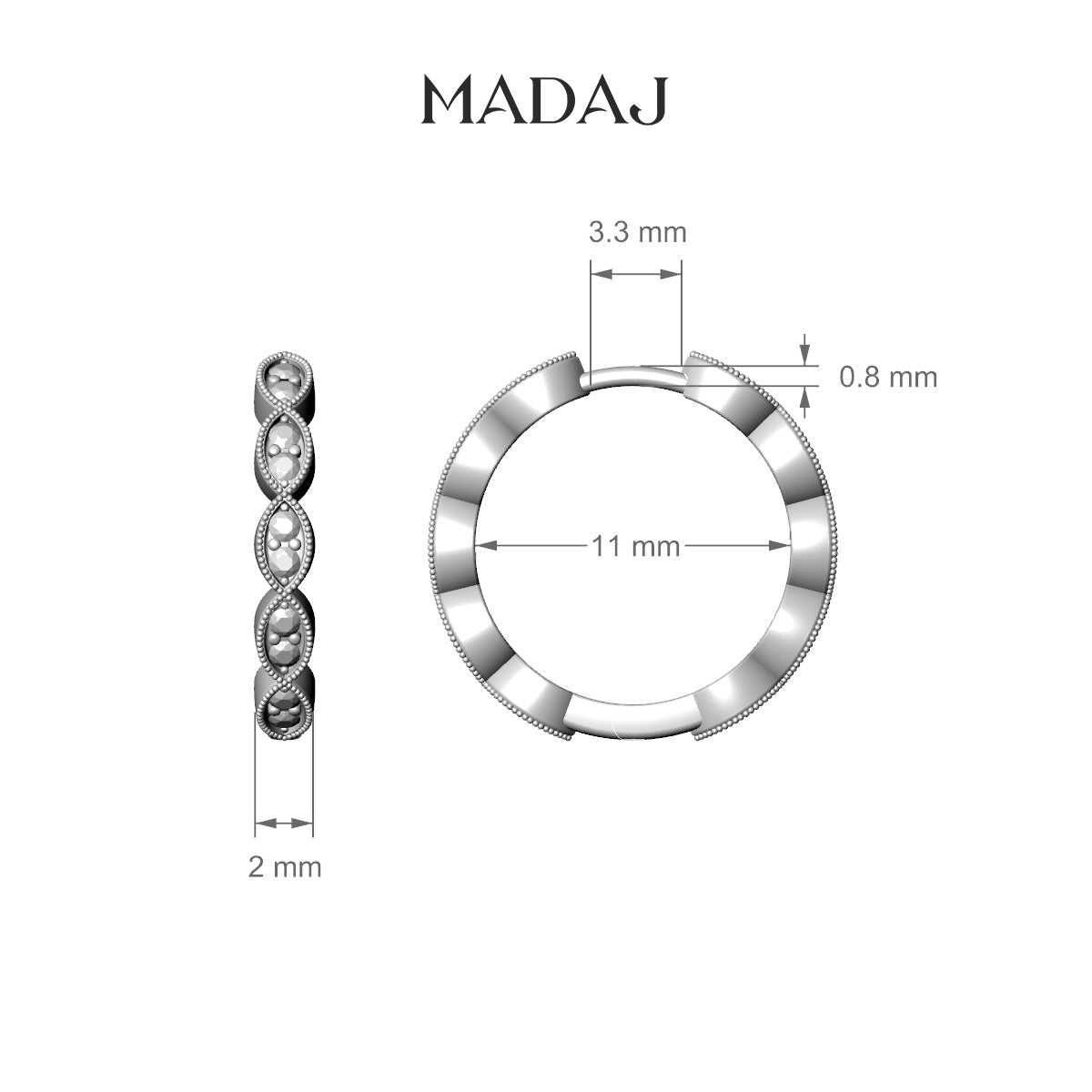 Bellona | 18k Yellow Gold 11 mm Emerald Hoop Piercing