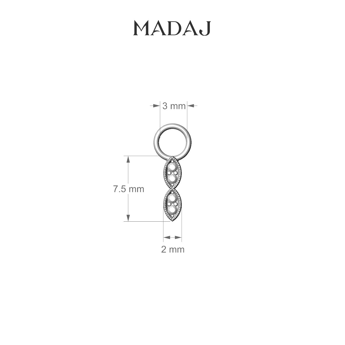 Bellona | 18k White Gold 7.5 mm Diamond Charm