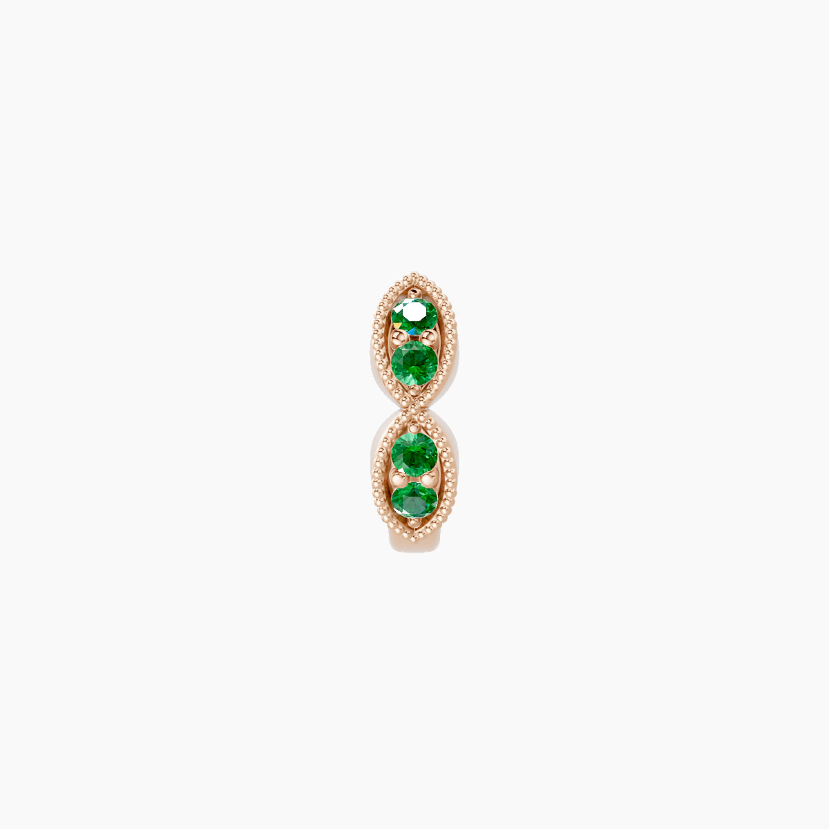 Bellona | 18k Rose Gold 5 mm Emerald Hoop Piercing