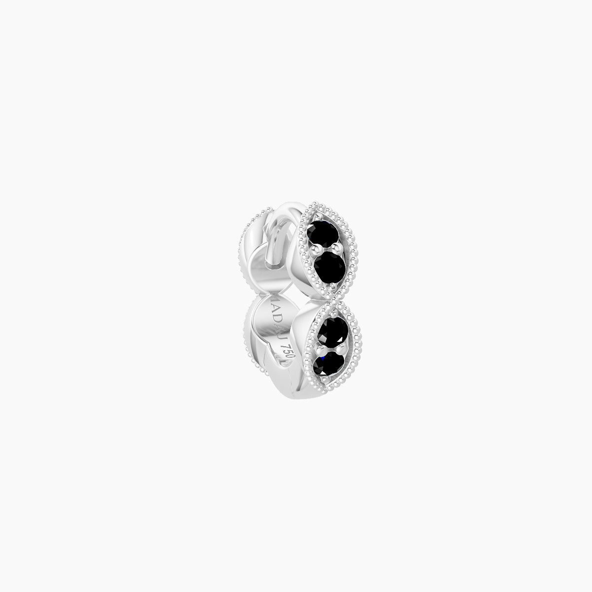 Bellona | 18k White Gold 5 mm Black Diamond Hoop Piercing