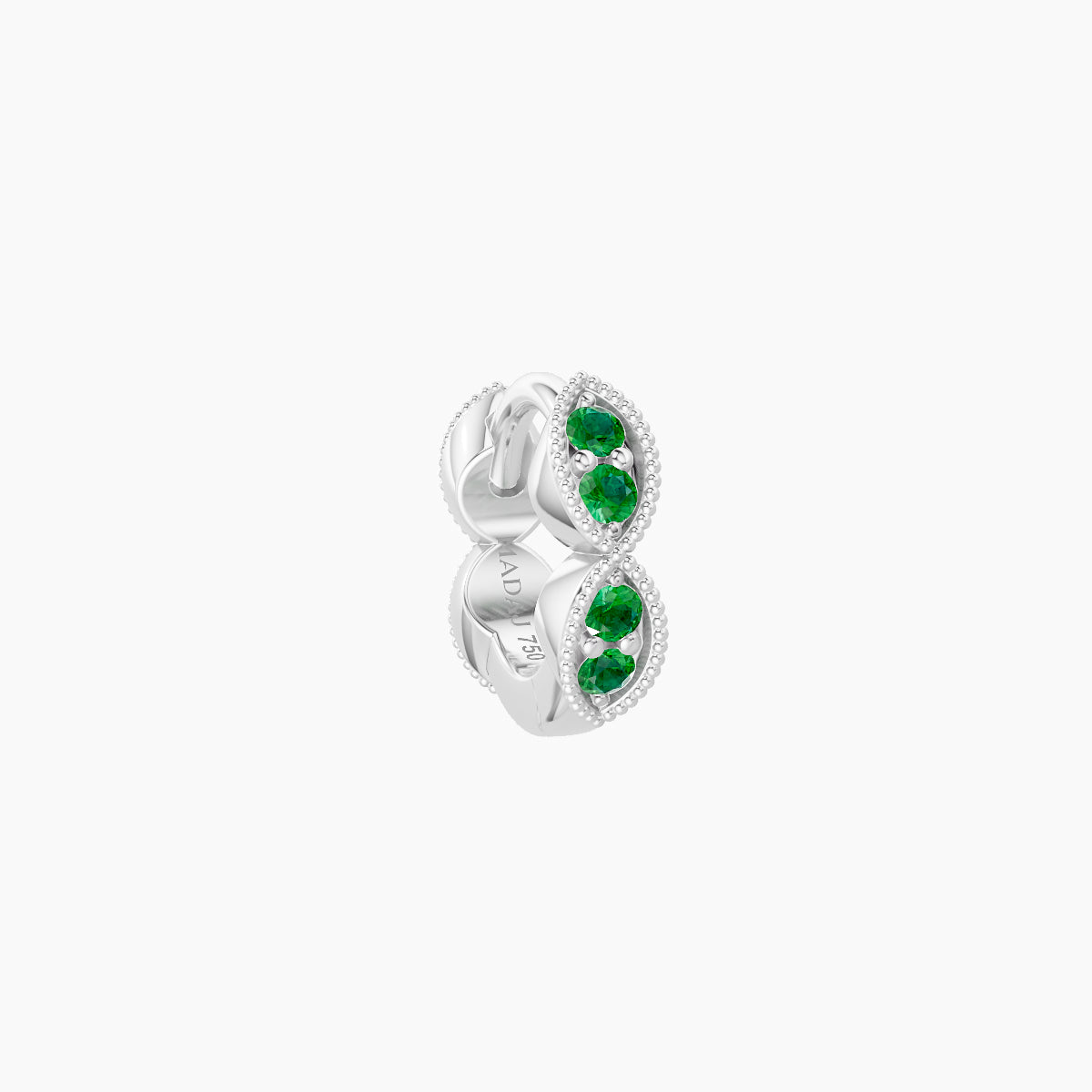 Bellona | 18k White Gold 5 mm Emerald Hoop Piercing