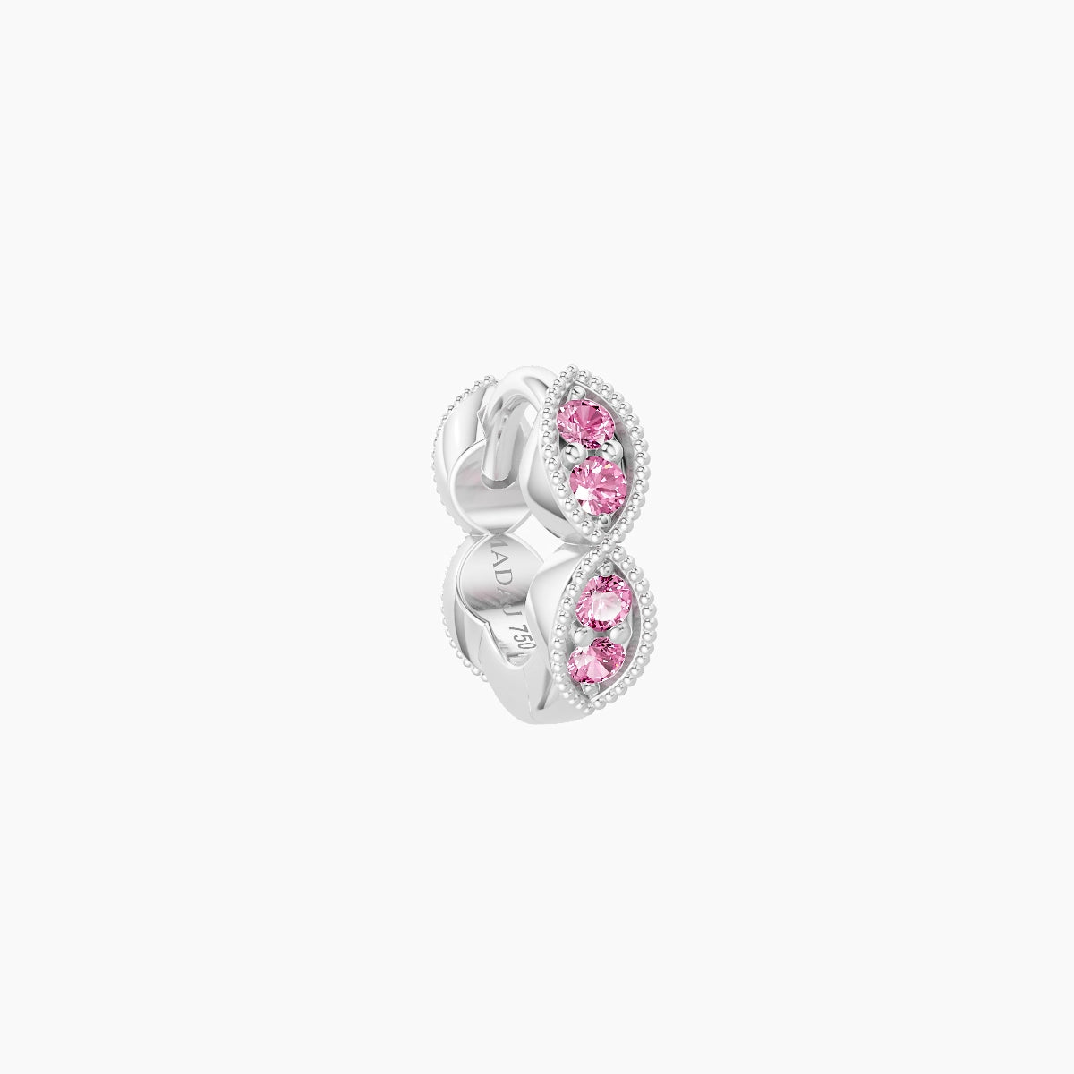 Bellona | 18k White Gold 5 mm Pink Sapphire Hoop Piercing