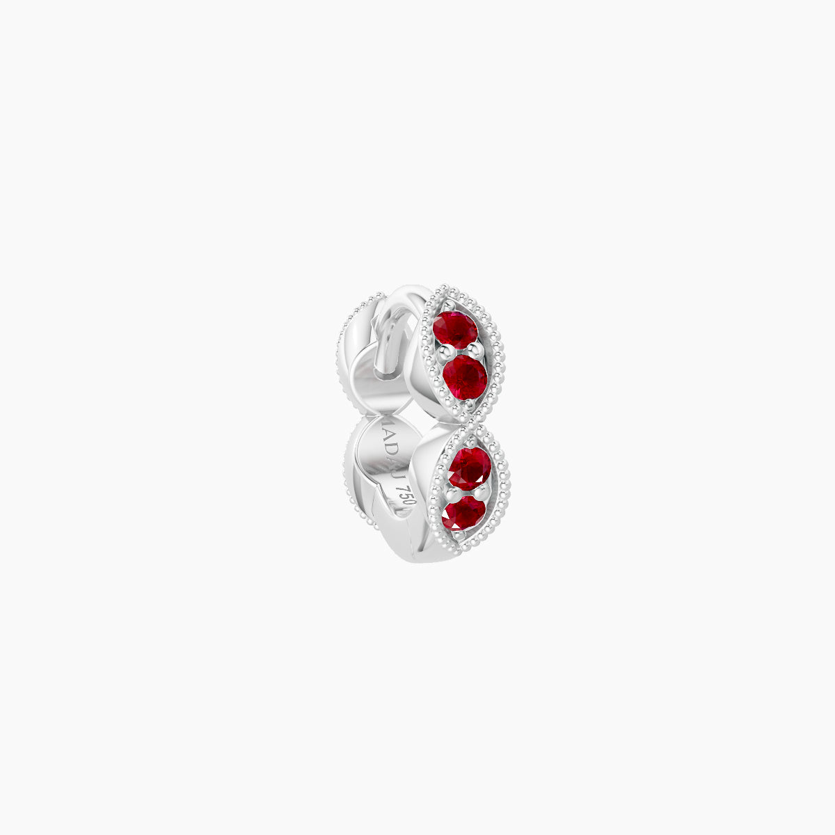 Bellona | 18k White Gold 5 mm Ruby Hoop Piercing