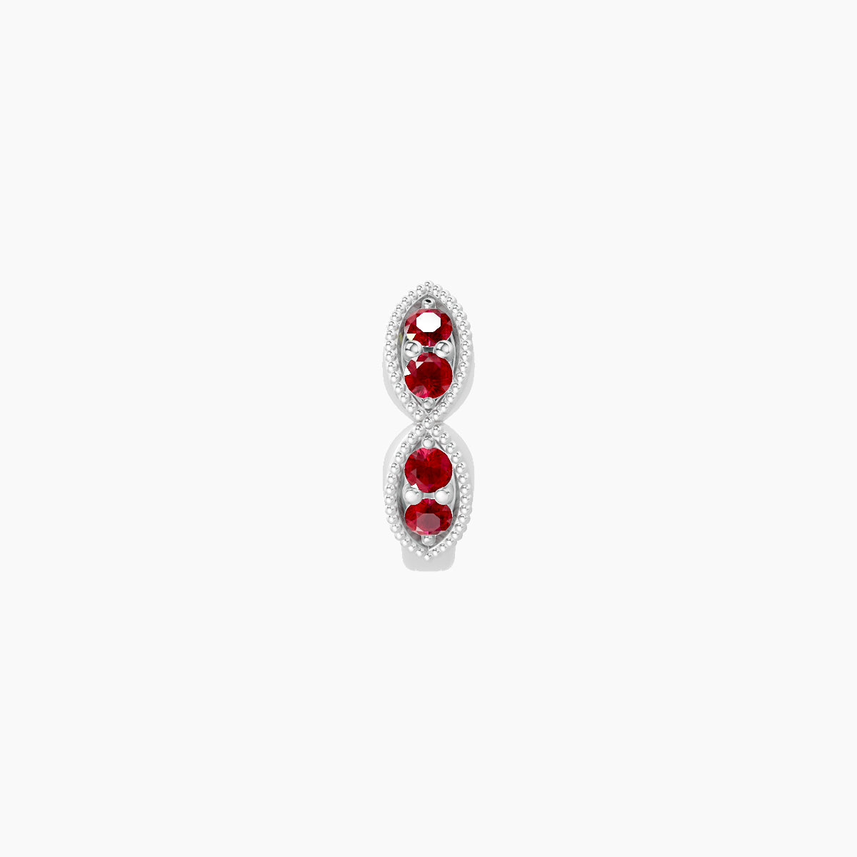 Bellona | 18k White Gold 5 mm Ruby Hoop Piercing