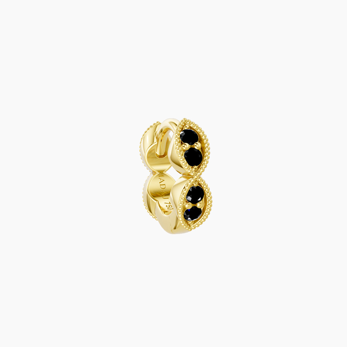 Bellona | 18k Yellow Gold 5 mm Black Diamond Hoop Piercing