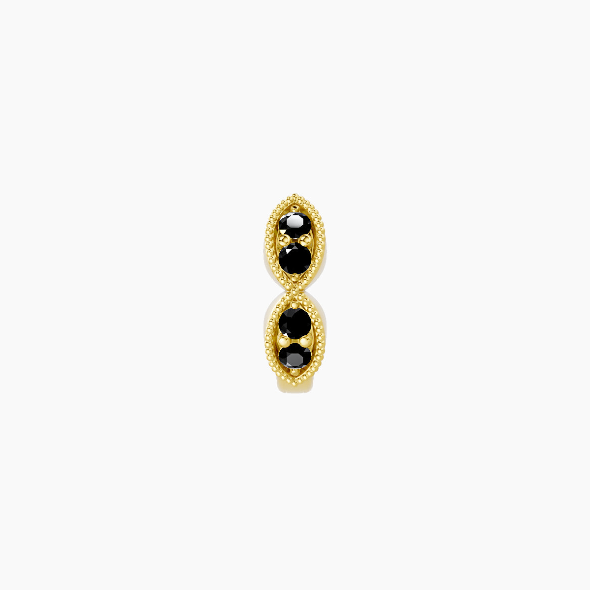 Bellona | 18k Yellow Gold 5 mm Black Diamond Hoop Piercing