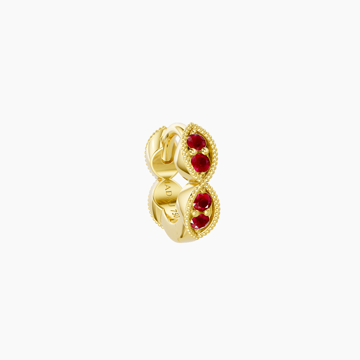 Bellona | 18k Yellow Gold 5 mm Ruby Hoop Piercing
