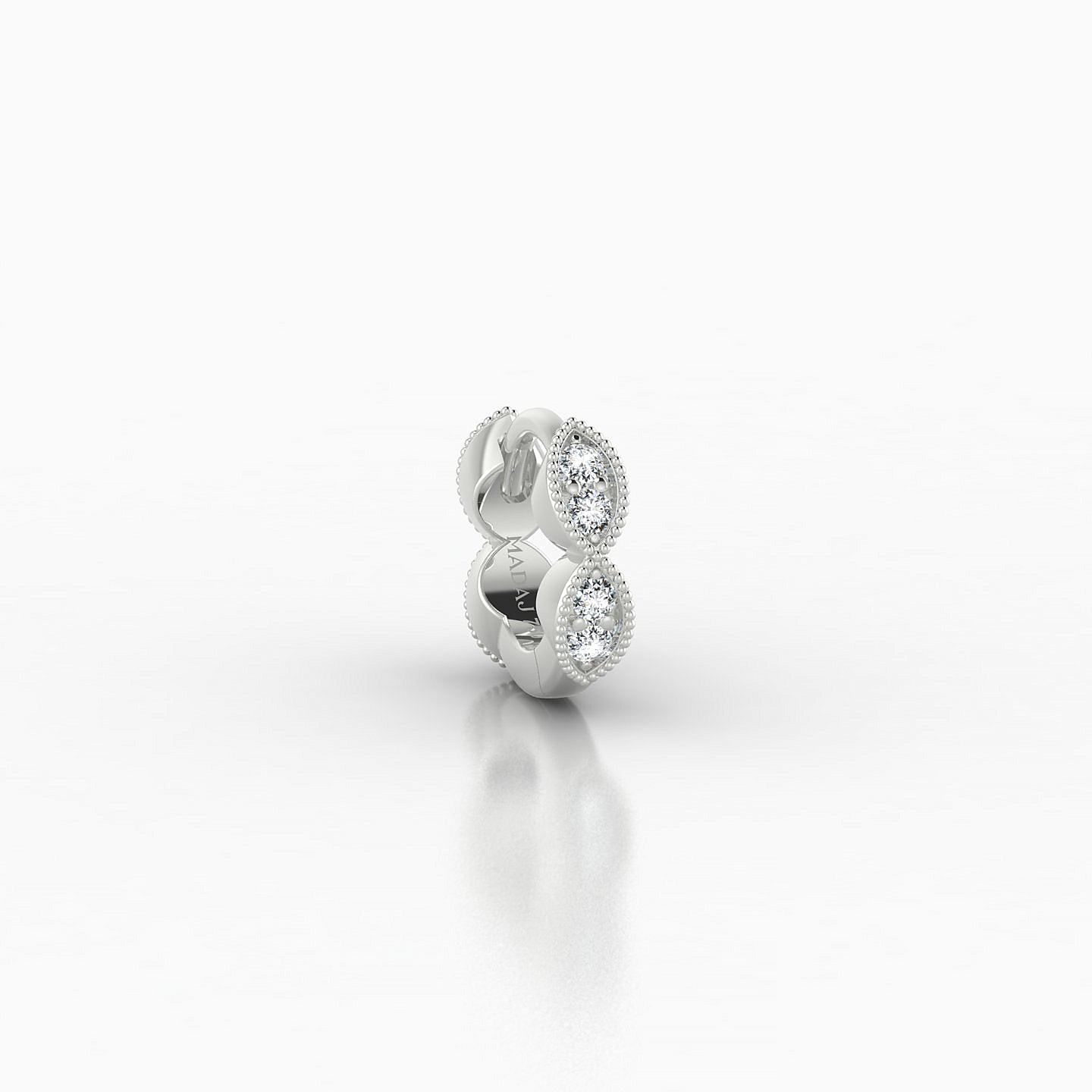 Bellona | 18k White Gold 5 mm Diamond Hoop Piercing