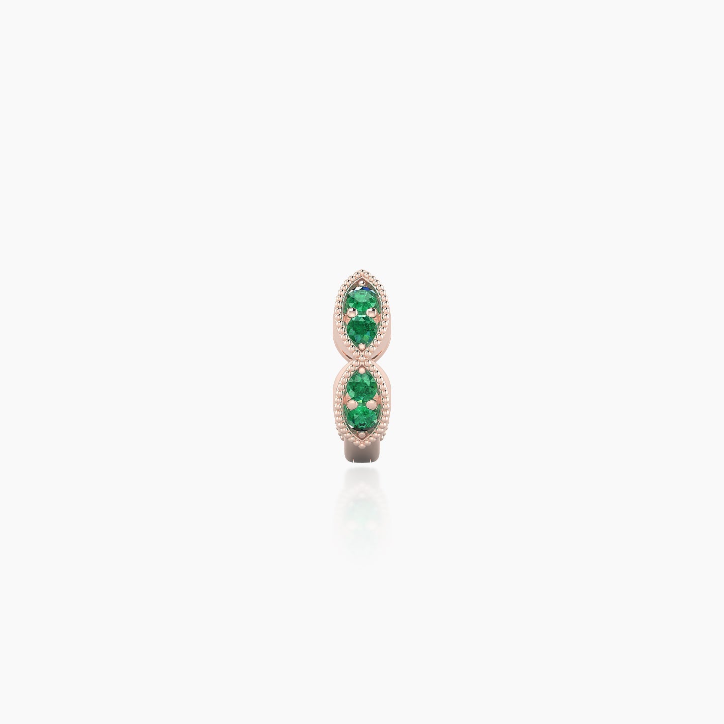 Bellona | 18k Rose Gold 5 mm Emerald Hoop Piercing