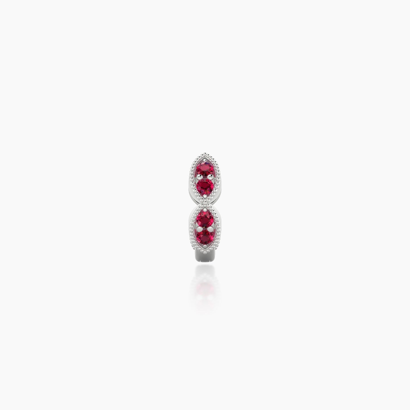 Bellona | 18k White Gold 5 mm Ruby Hoop Piercing