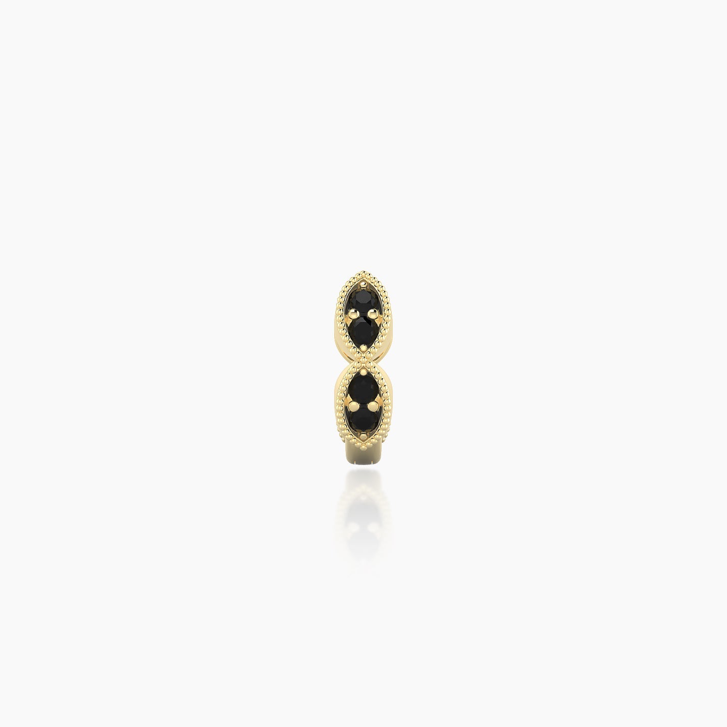 Bellona | 18k Yellow Gold 5 mm Black Diamond Hoop Piercing