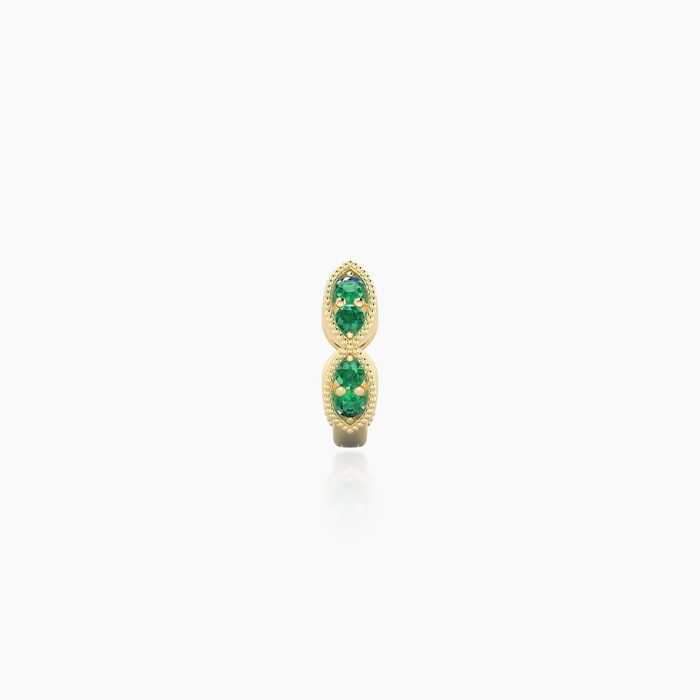 Bellona | 18k Yellow Gold 5 mm Emerald Hoop Piercing