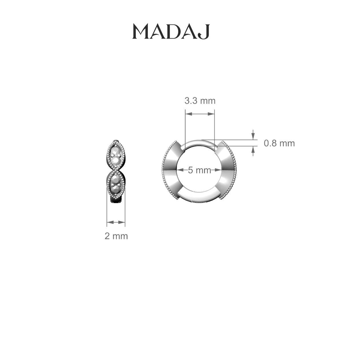 Bellona | 18k Rose Gold 5 mm Sapphire Hoop Piercing